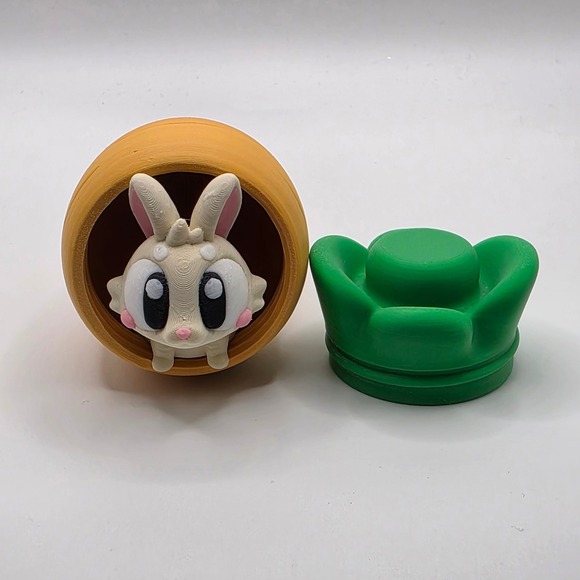 3D Printed Easter Bunny Garden Play Set Carrot House Planter Box Toy - Picture 4 of 4